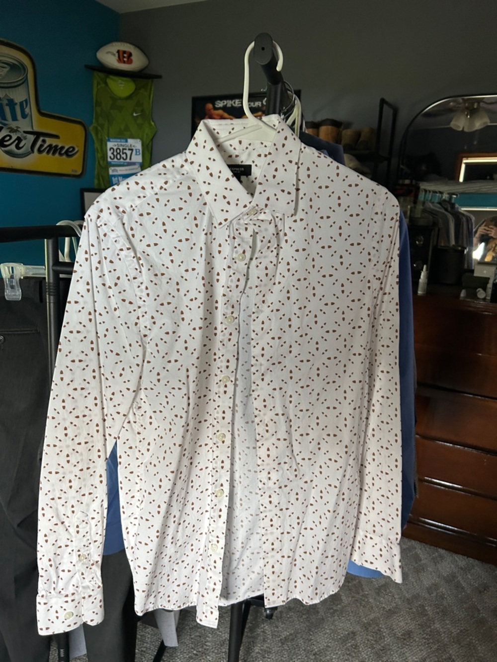 Express Slim 1MX dress shirt Unique red